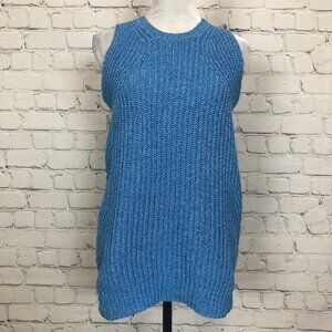 J Mclaughlin Amber Azzurro Stitch Knit Sweater Size M Sleeveless Blue